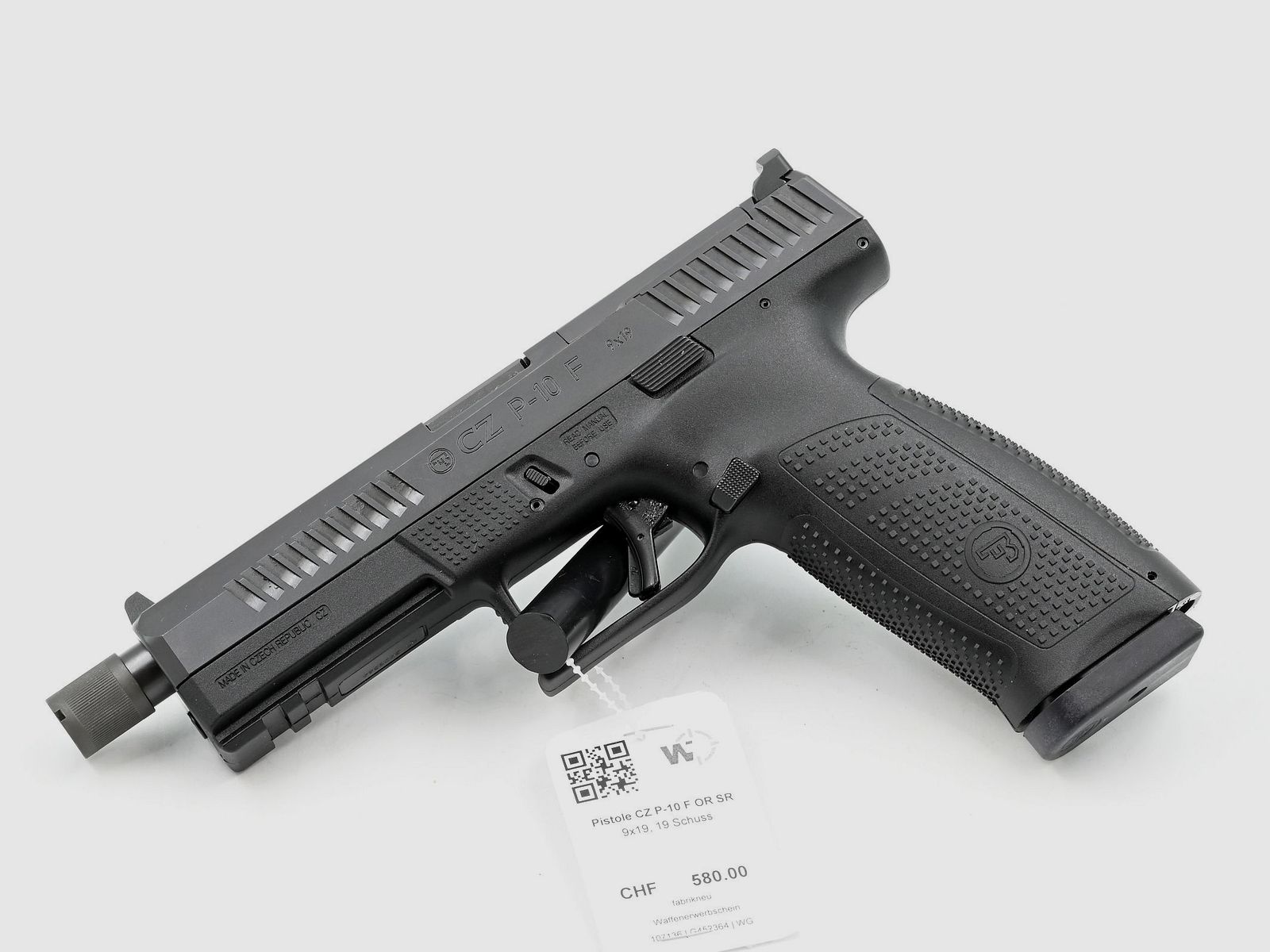 CZ P-10 F OR SR pistol, 9×19, 19 rounds, Optic Ready, threaded barrel, image 1 of 2