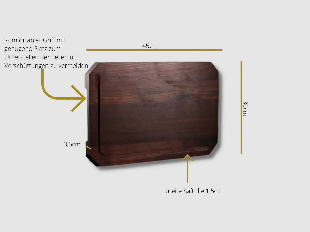 PUMA cutting board with juice groove 45x30cm, walnut