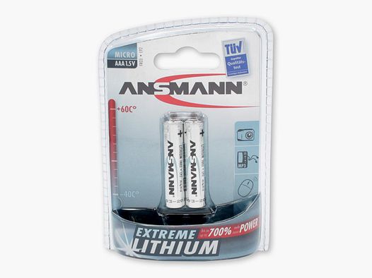 2x ANSMANN Extreme Lithium Batterie 1,5 V Micro AAA