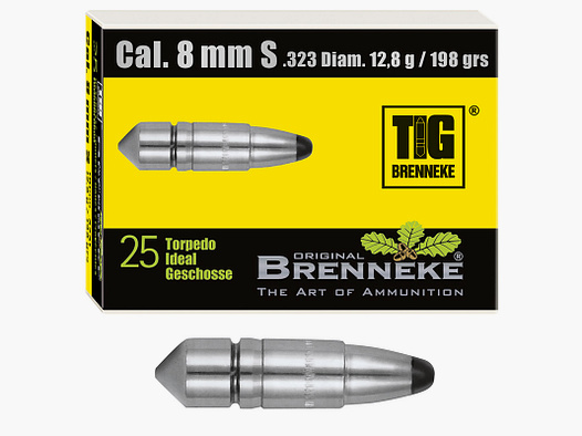 Brenneke bullet 8mm S (.323) TIG 12.8g / 198grs 25 pieces