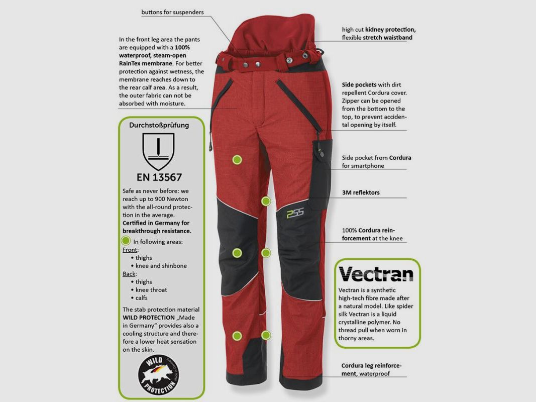 PSS X-treme Protect Sauenschutzhose Rot