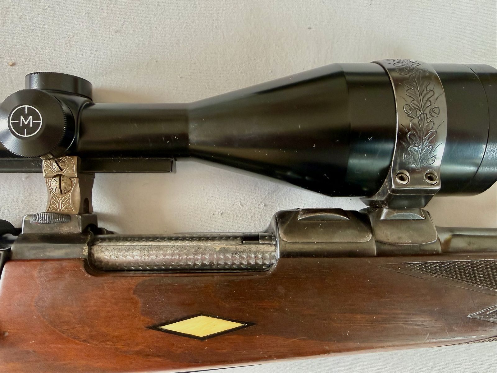 Kurt Jäger Mainz – Bolt-action rifle .30-06 Spr., Mauser system, custom gunsmith build, 2 Nickel-Supra scopes (8x56 & 4x36), immagine 4 di 10