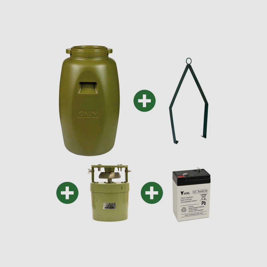 Kit Agrainoir 6V Bidon 60L Batterie et Pince de Suspension, image 1 sur 13