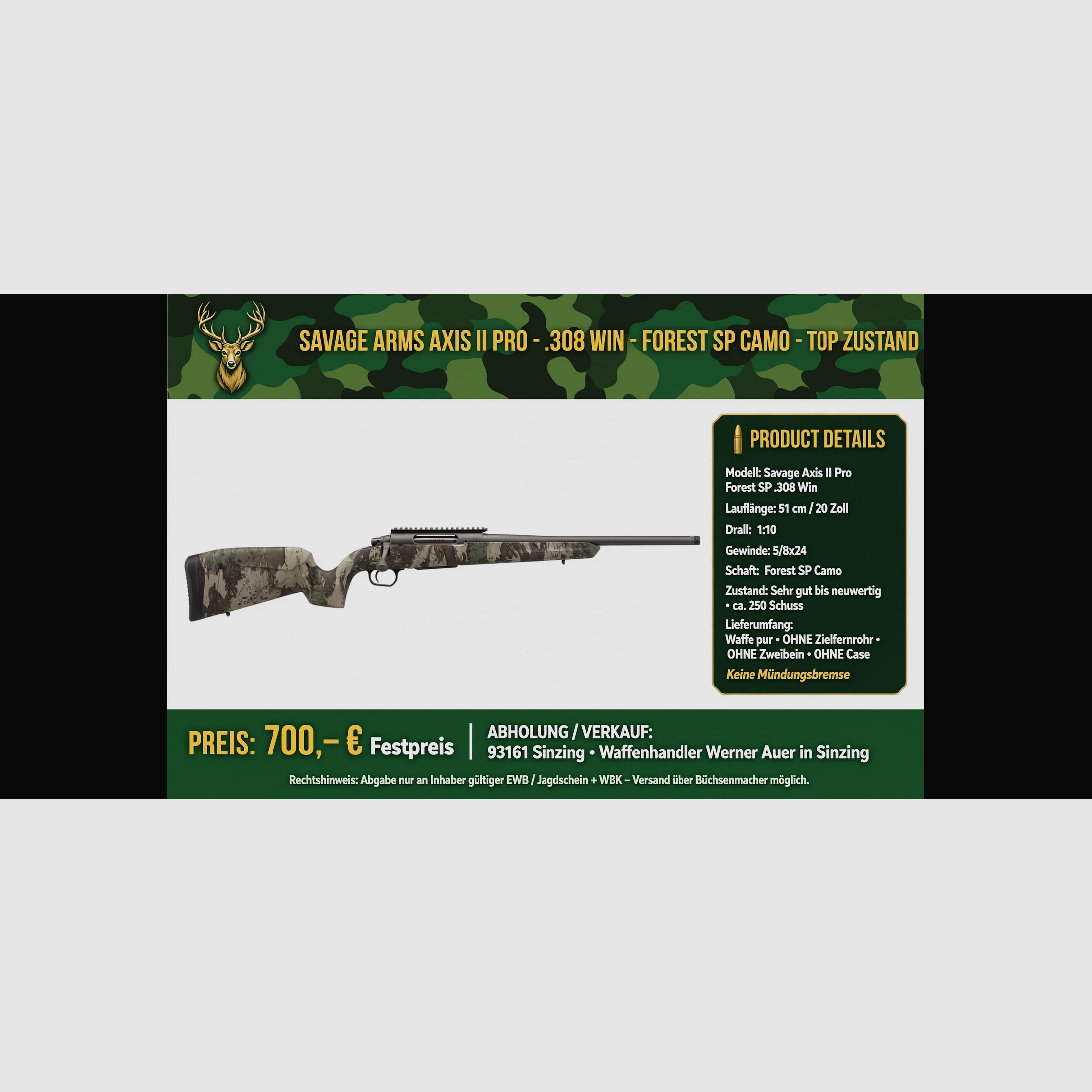 Savage Axis II Pro .308 Woodland