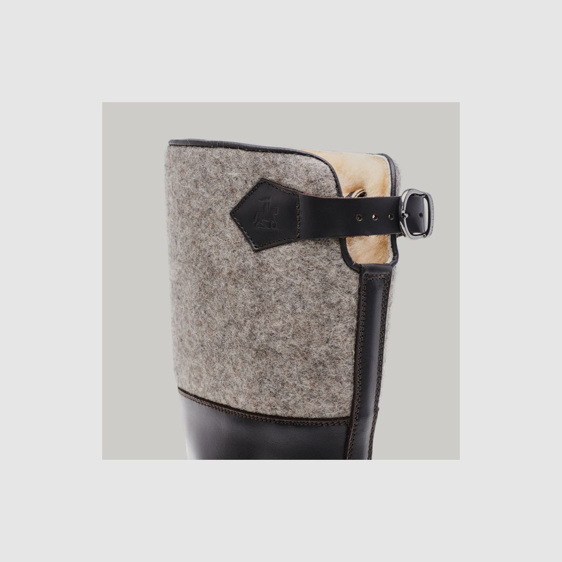 LUDWIG REITER Maronibrater® S.592-D-ZT Cuir Juchten/Feltre en Laine Mocca/Gris, image 8 sur 10
