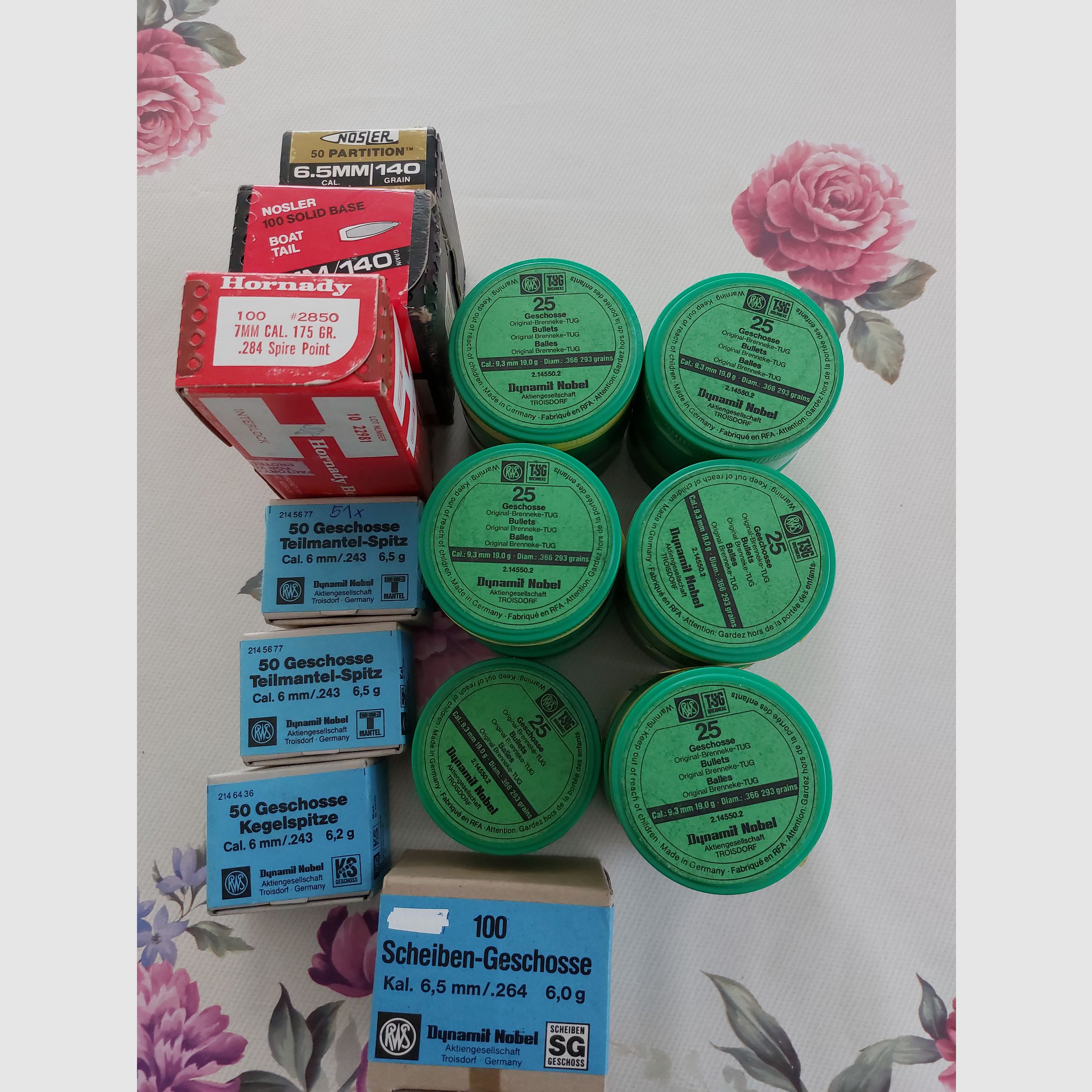 Various cartridges from different manufacturers.