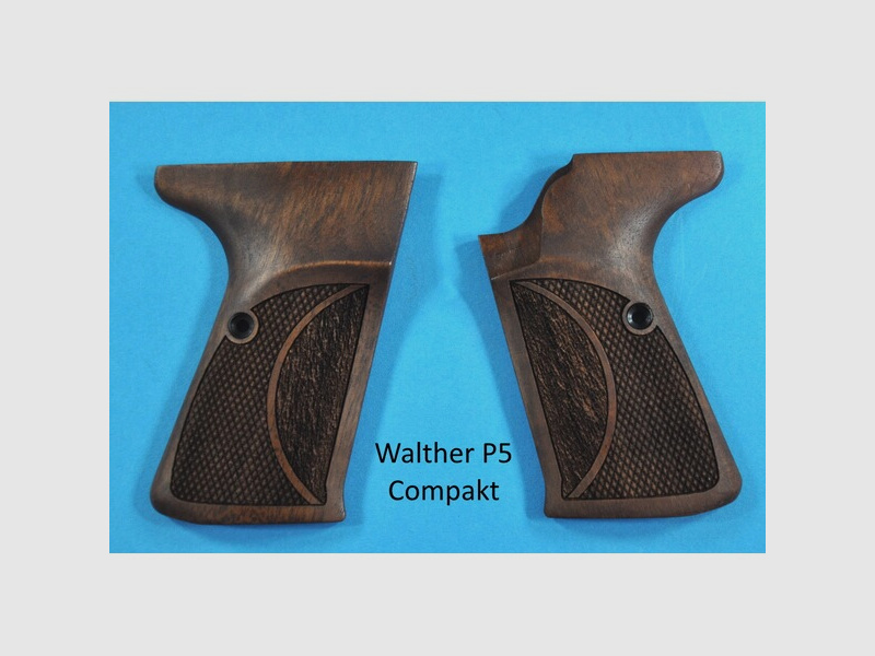 ergonomische Nussbaum-Griffschalen für Pistole Walther P5 Compakt