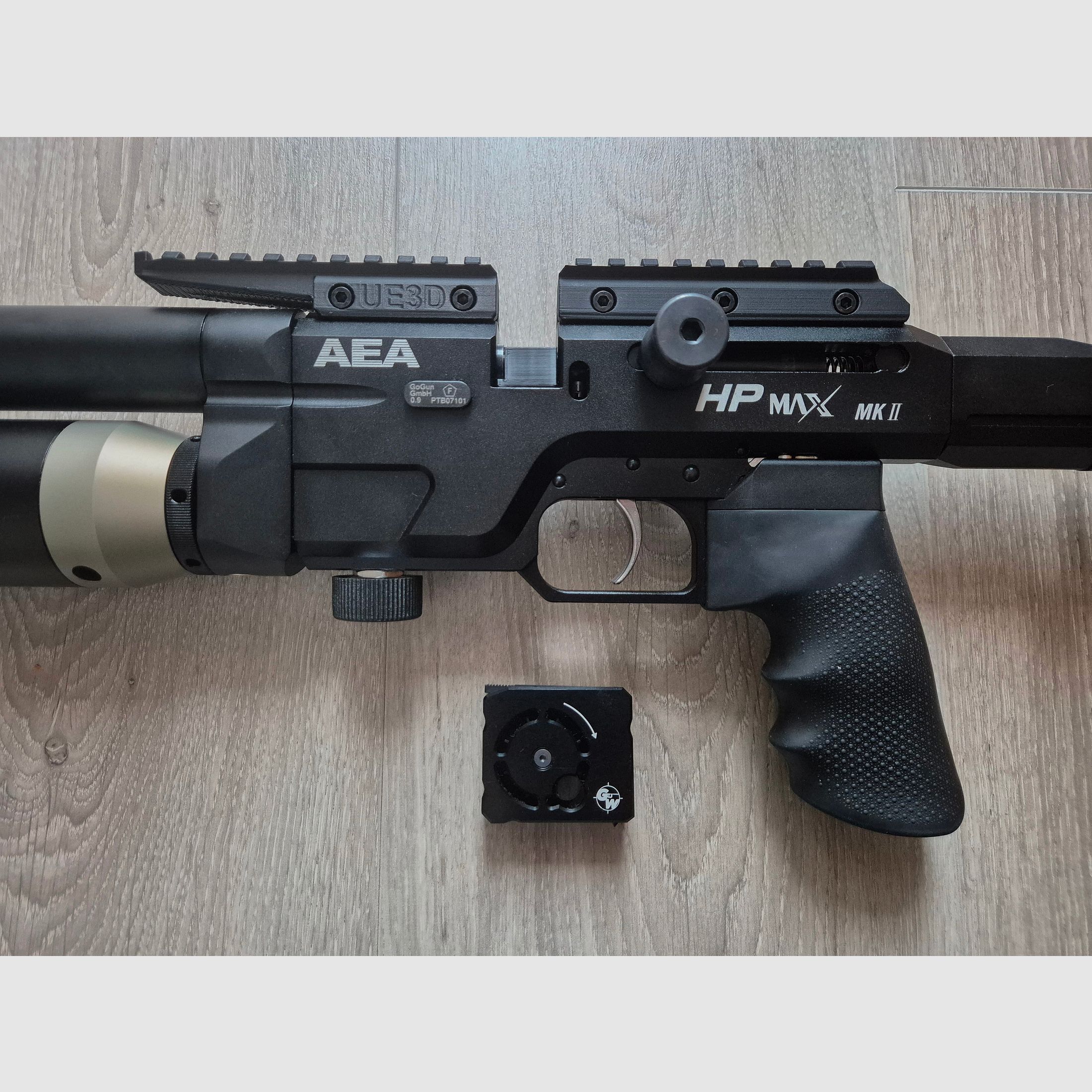 HPMax MK2, rifle PCP caliber .35 (9mm), "F" marking with accessories