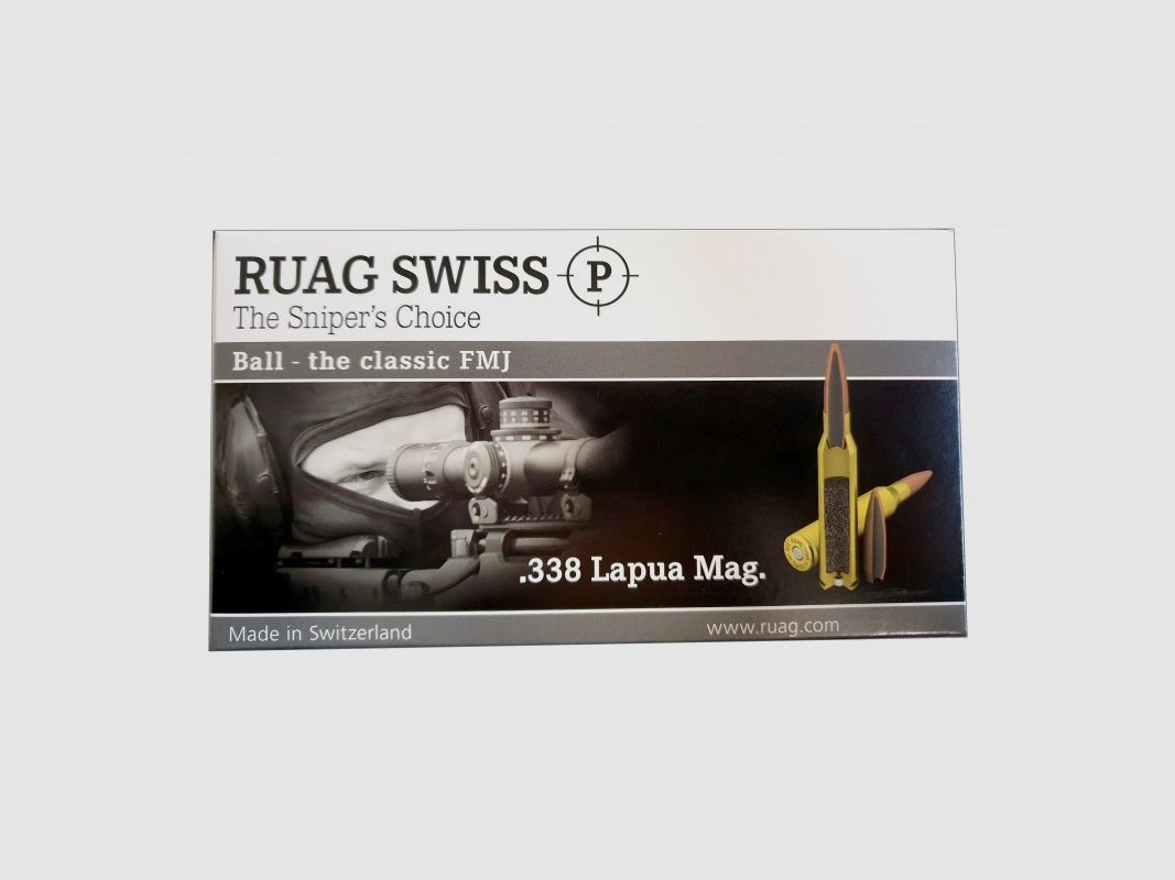RUAG SWISS 338 LAP MAG 251 GRS FMJ 20 PZ, immagine 1 di 2