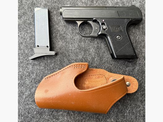 Reck Perfecta FBI 8000, PTB number 387/2 from the year 1994 with original box, instructions, invoice, and holster