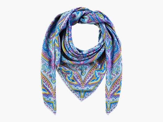 Tissu Cachemire/Silk en Bleu Clair