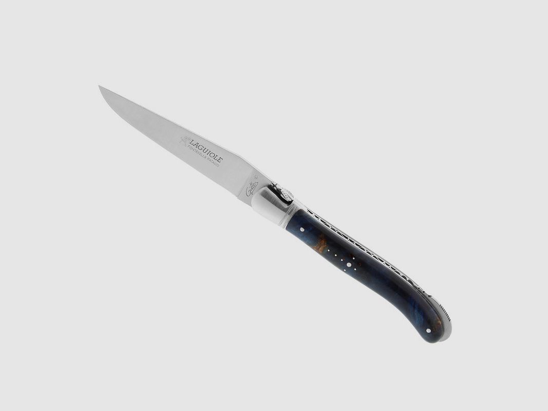 LAGUIOLE GILLES NATURE LOUPE DE PEUPLIER BLEUE 12CM INOX