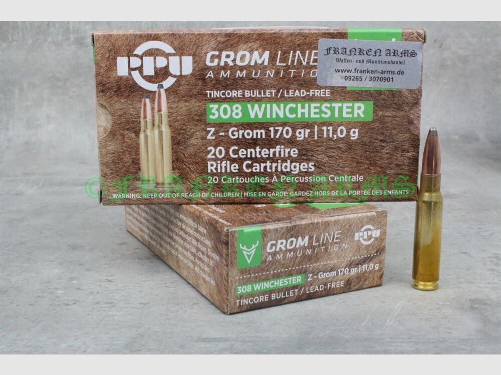 PPU Z-GROM .308 Win. 170gr. 11.0g 20 pieces bulk prices