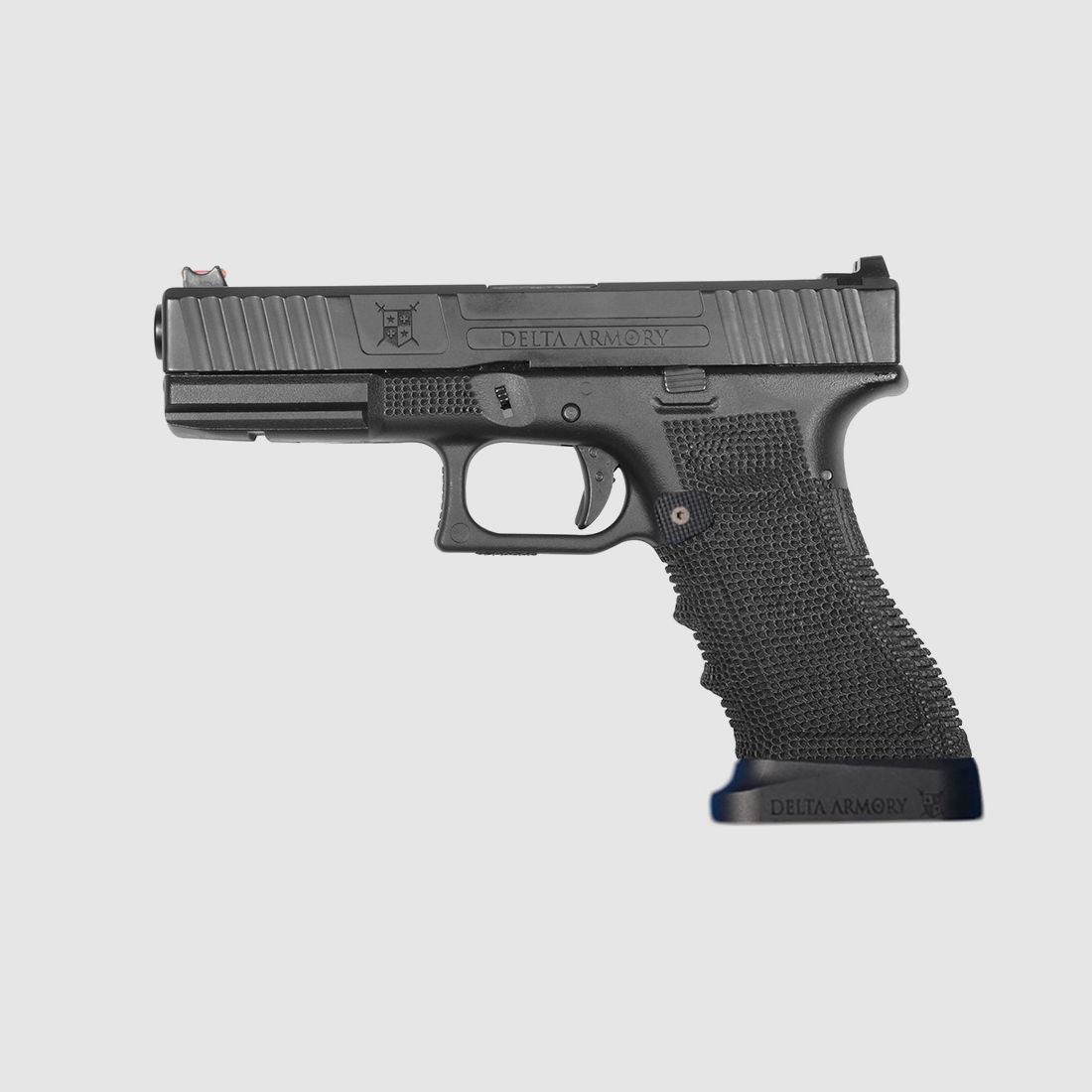 P04 GBB Airsoft Pistole mit Grip Stippling in Schwarz | Delta Armory