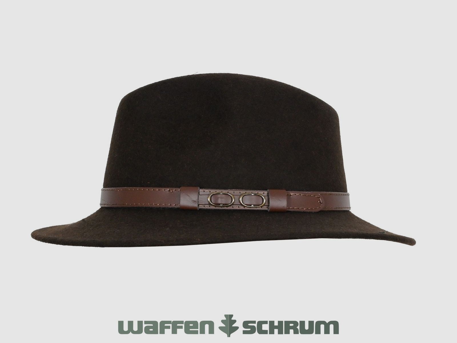 Sombrero de fieltro, sombrero enrollado, lana, marrón