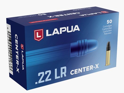 Lapua Center-X .22 LR 2.59g 40gr rimfire factory cartridge sports shooting
