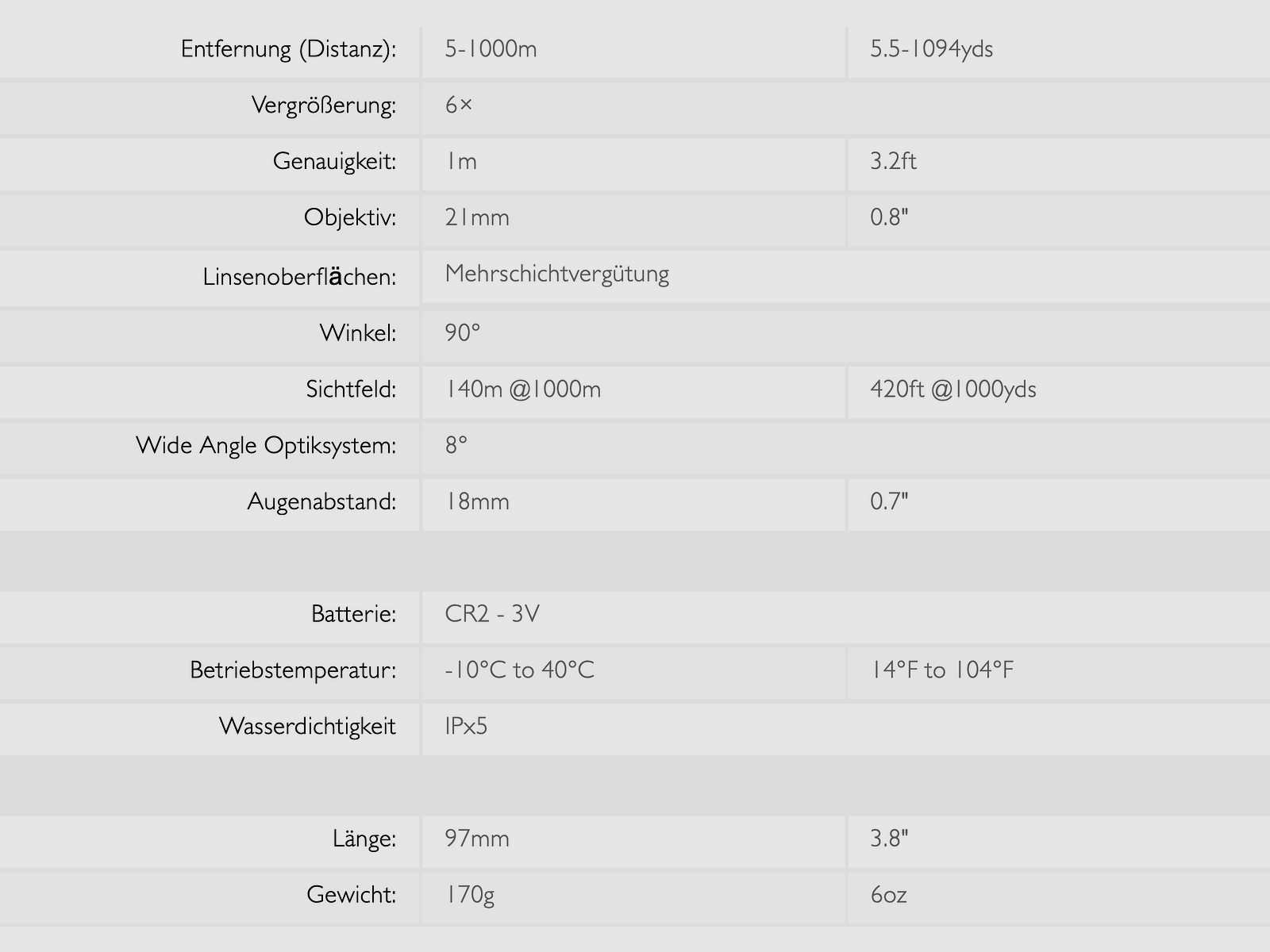 HAWKE 41211 Laser Entfernungsmesser Endurance 1000 Entfernung Winkel Regen Jagd