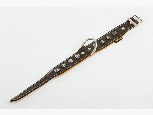 Heim Lederhalsband mit Edelweissmotiven