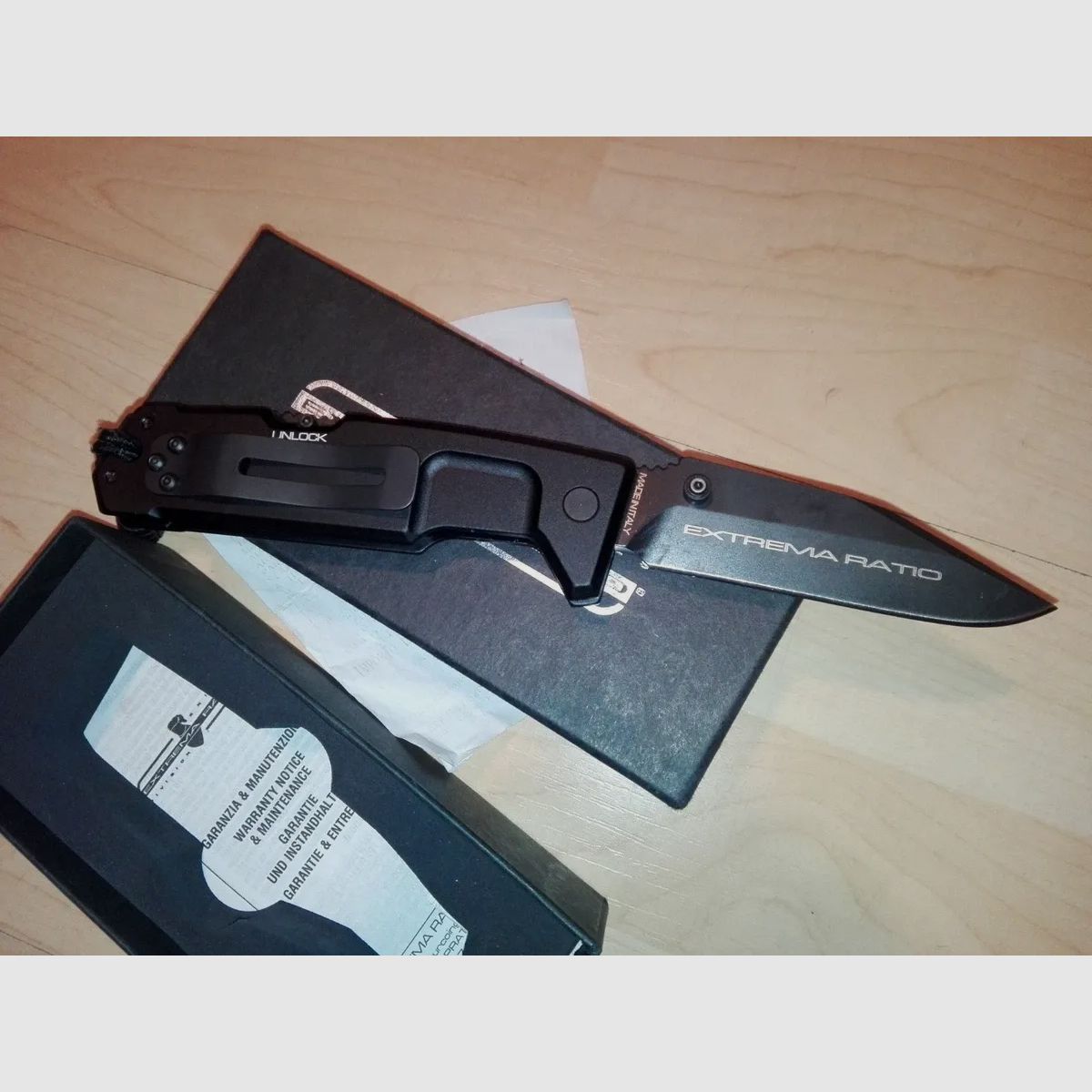 Wyprzedaż! Extrema Ratio Fulcrum II D nóż składany, czarny, nowy, z paragonem