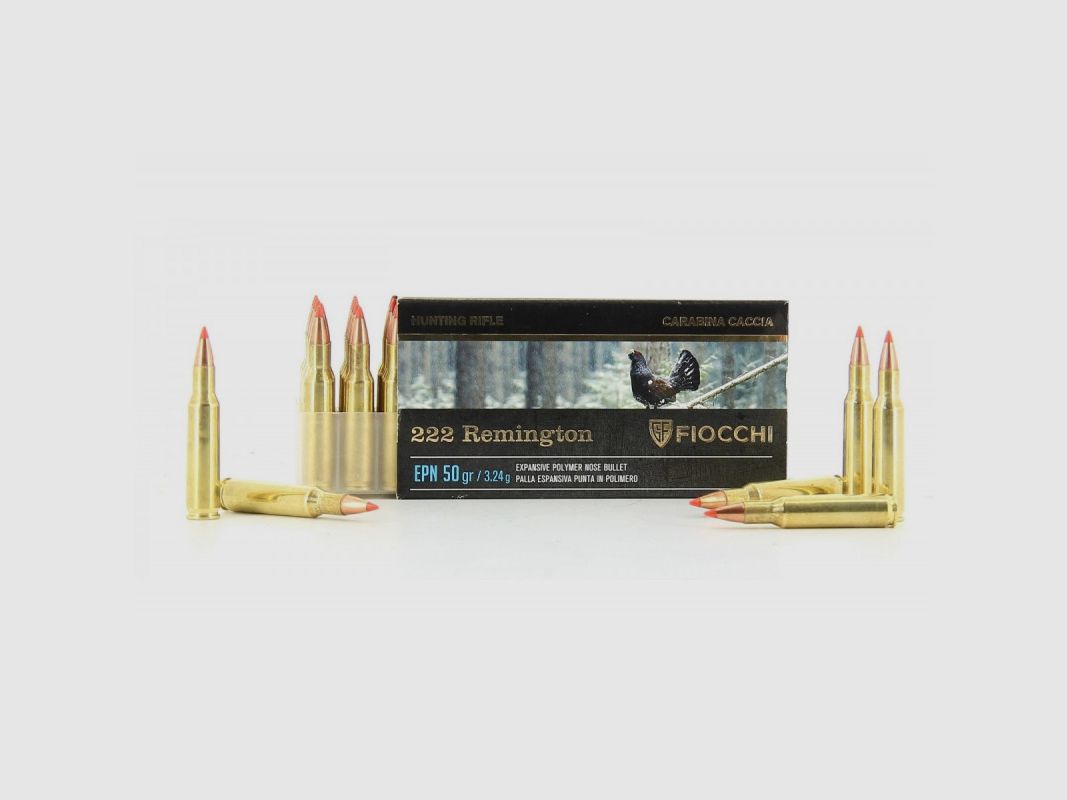 BOX OF 50 CARTRIDGES FIOCCHI CAL.222REM 50 GR EPN