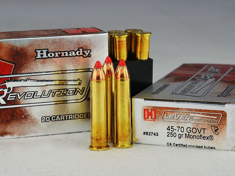 Hornady .45-70 Gov. MONOFLEX 250 grs, SIN PLOMO 1 paquete (20 disparos a 3,995 €*)
