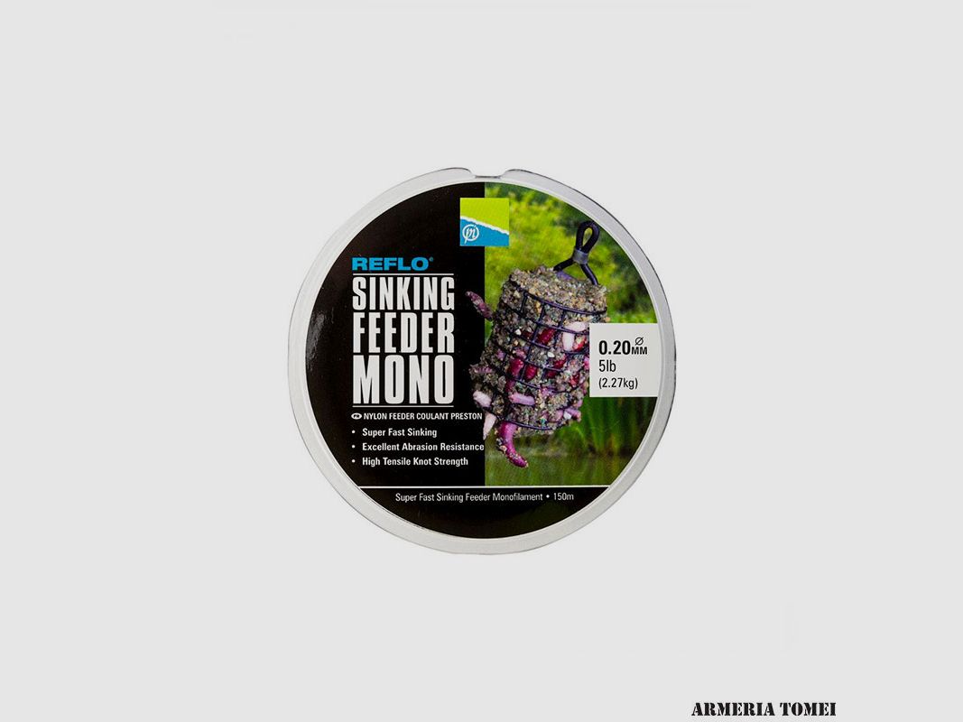 PRESTON – REFLO SINKING FEEDER MONO 0.20mm 5lb (2.27kg), image 2 of 2