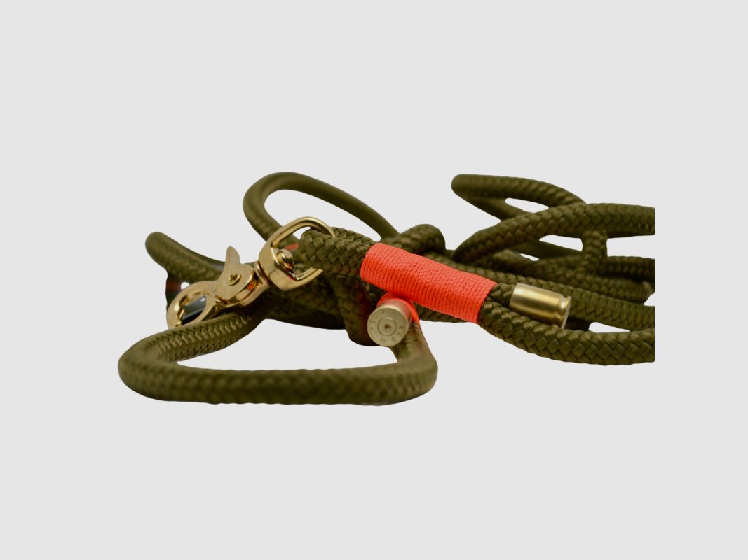 Tochterfirma U-Retrieverleine 10 mm Oliv/Jagdorange