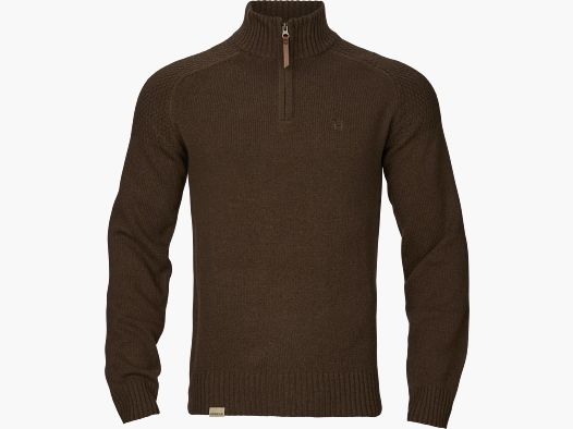 Härkila Vincent Merino Suéter de Media Cremallera para Hombre Demitasse marrón XL