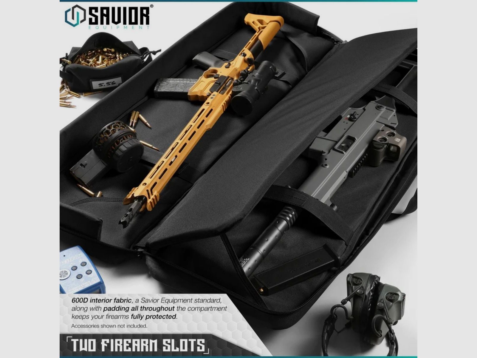 Savior - Dubbele geweertas - American Classic - 46" - Zwart - RB-4612DG-V1-BK, afbeelding 2 van 6