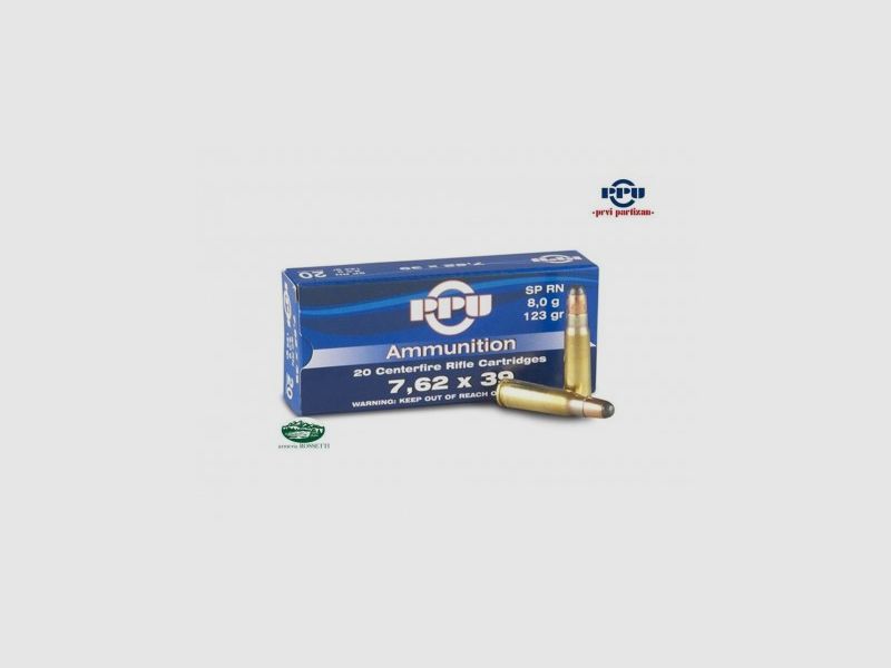 PPU PRVI PARTIZAN Munition Kal. 7,62X39 SPRN 123gr.