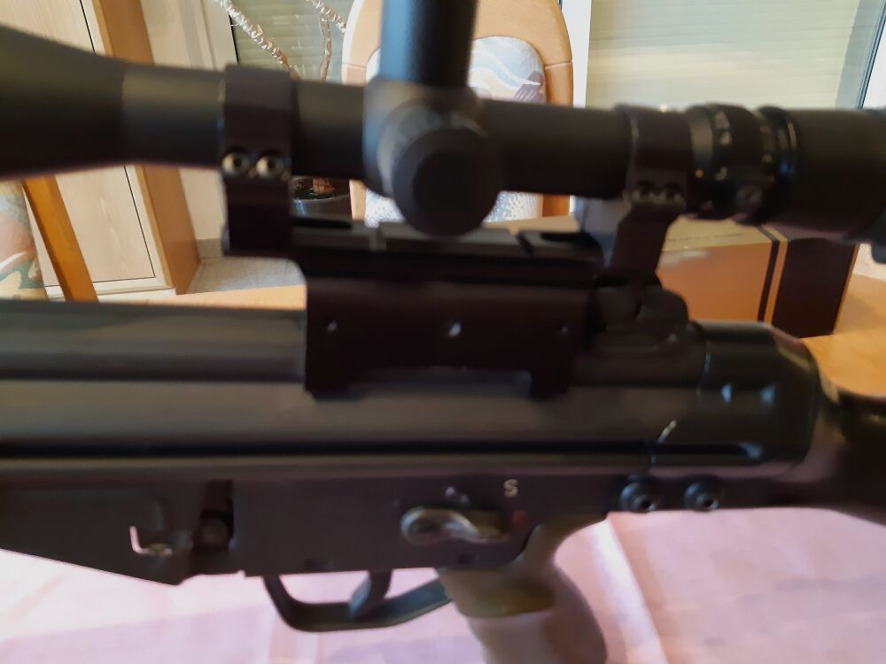 Selbstladebüchse SLG97 G3 Klon mit 2 Schäften, Montage und Zielfernrohr G3 Zivil