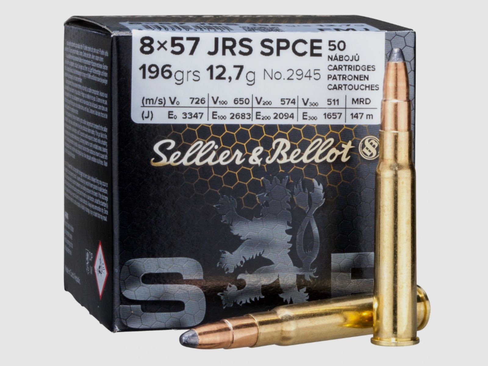 Sellier & Bellot 155486 8x57 IRS SPCE 196grs. 12,7g 50 Stück