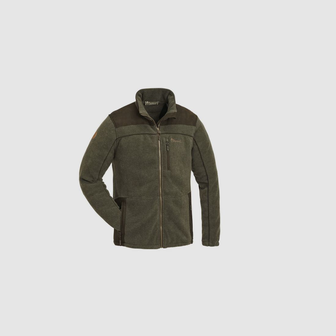 Pinewood Herren Fleecejacke Prestwick Exclusive Oliv Melange/Suede Brown 3XL