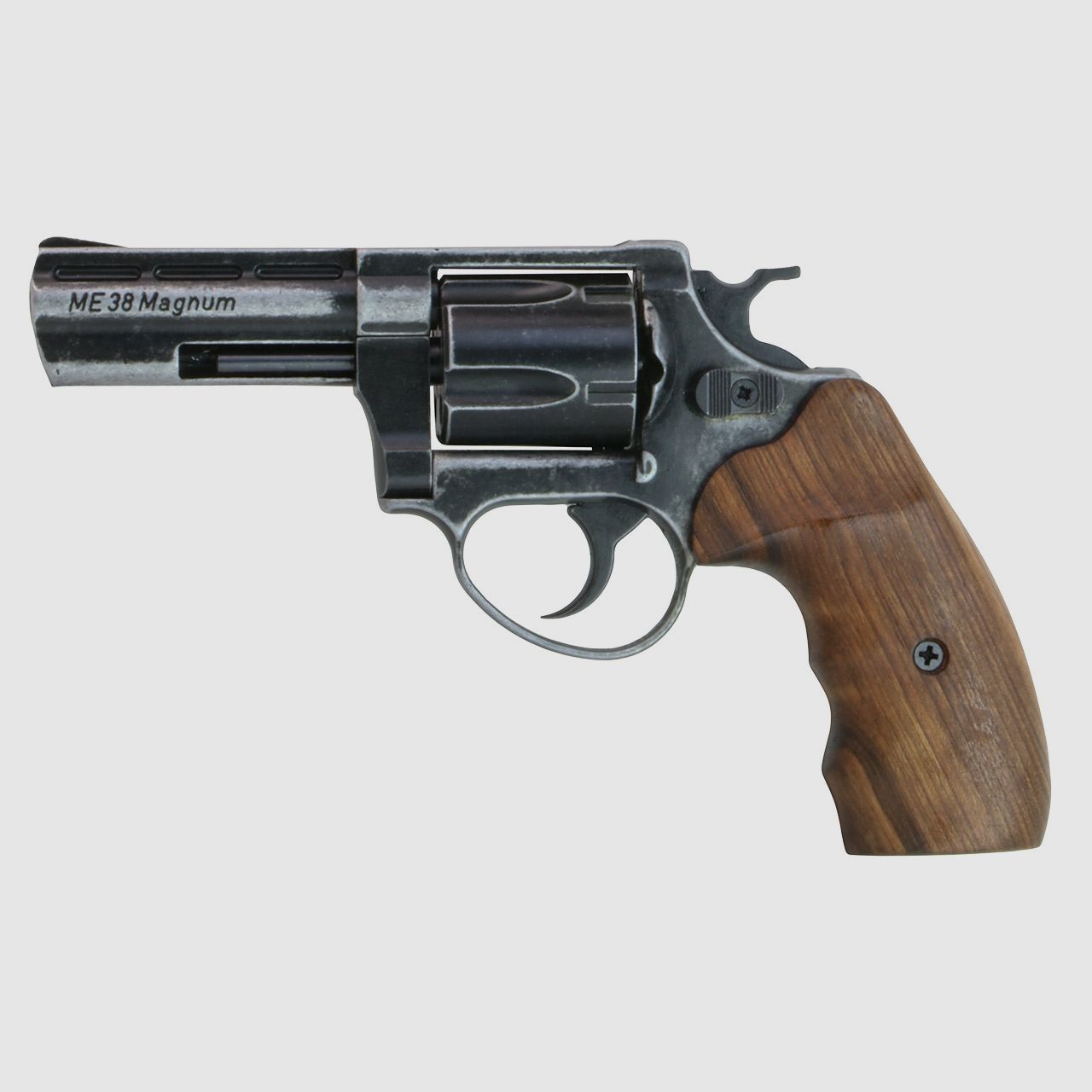 Schreckschuss Revolver Melcher ME 38 Magnum Antik Holzgriff Kaliber 9 mm R.K. (P18)