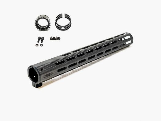 FAXON FIREARMS AR-15 HANDGUARDS FREE FLOAT FAXON FIREARMS STREAMLINE CARBON FIBER 17″ M-LOK HANDGUARD BLACK