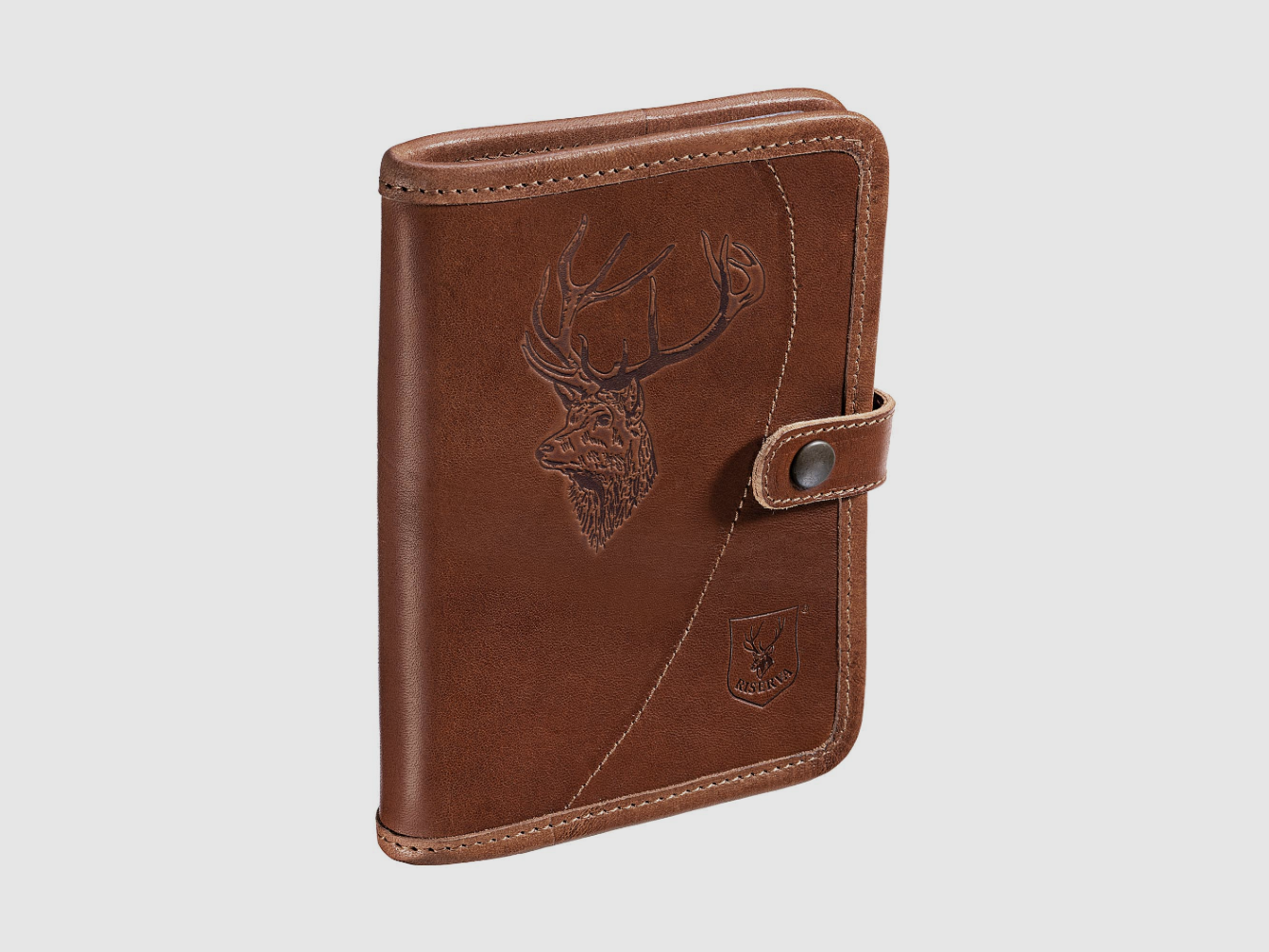 Leather license holder with deer