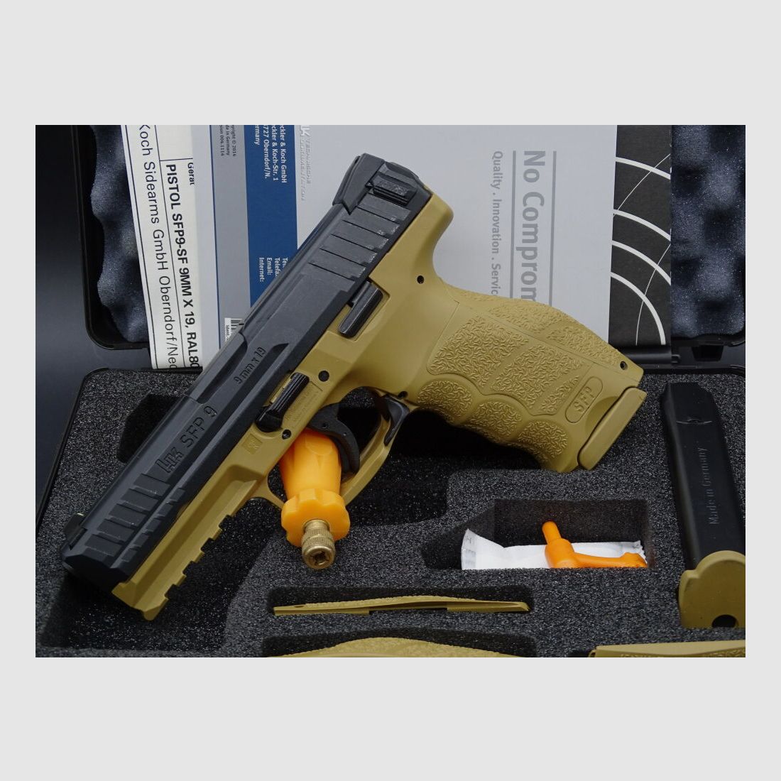 HK Heckler & Koch SFP 9 SF Ral 8000 Kaliber 9mm Luger SFP 9 SF Ral 8000 UNGESCHOSSEN