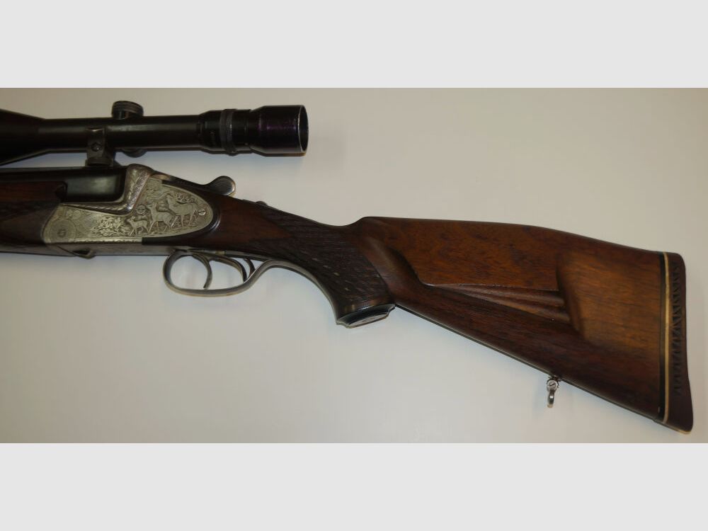 Sodia Ferlach double-barreled rifle, Sodia Ferlach DBR, caliber 12-70 / 9.3x74R, with Kahles HELIA-Super 3-9 x 32