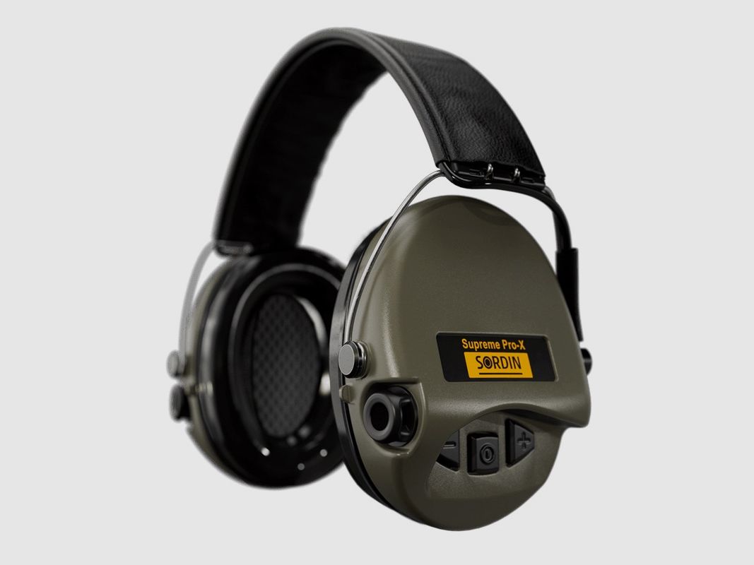 SORDIN Gehörschutz Supreme Pro X - grün/Leder 25dB - aktiv und flach