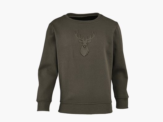 Hubertus Pullover John mit Hirschkopfprägung