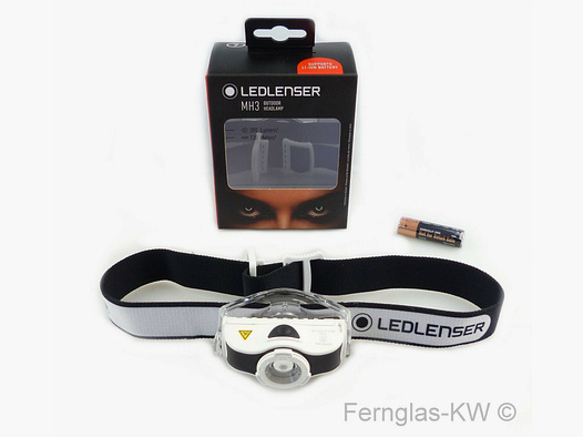Ledlenser 500948 LED Kopflampe Stirnlampe MH3 Schwarz Weiß Leuchtkraft 200 Lumen