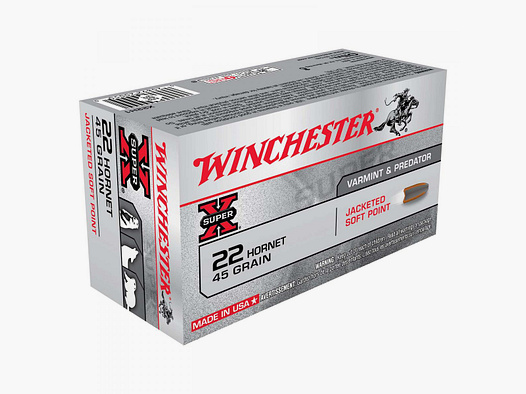 Winchester Super-X .22 Hornet 45GR JSP 50 Patronen