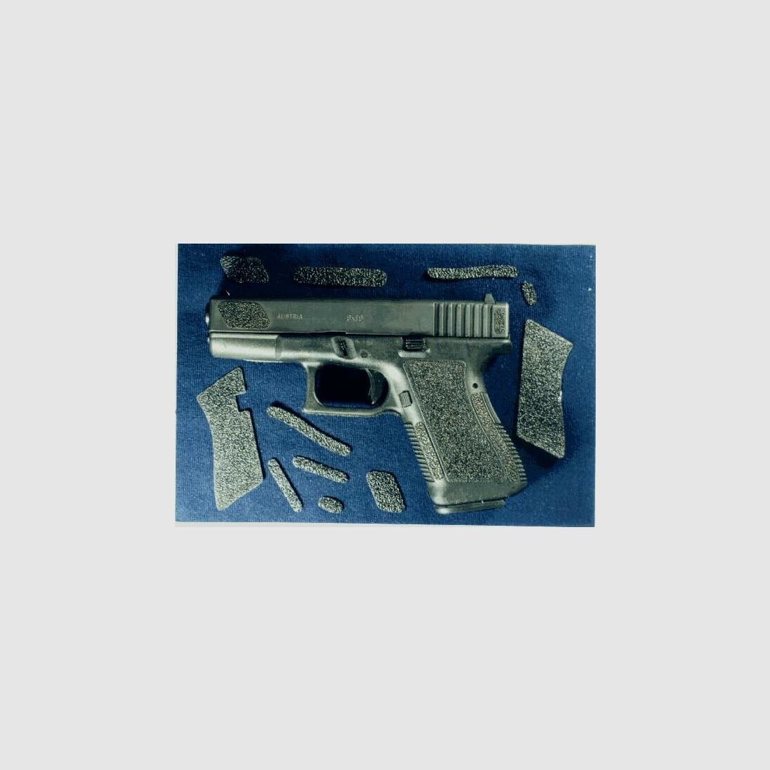 Diverse Griffschalen f. Glock 17/18/22/24/31/34/35 o.Fingerrillen Decal-Tape Sand