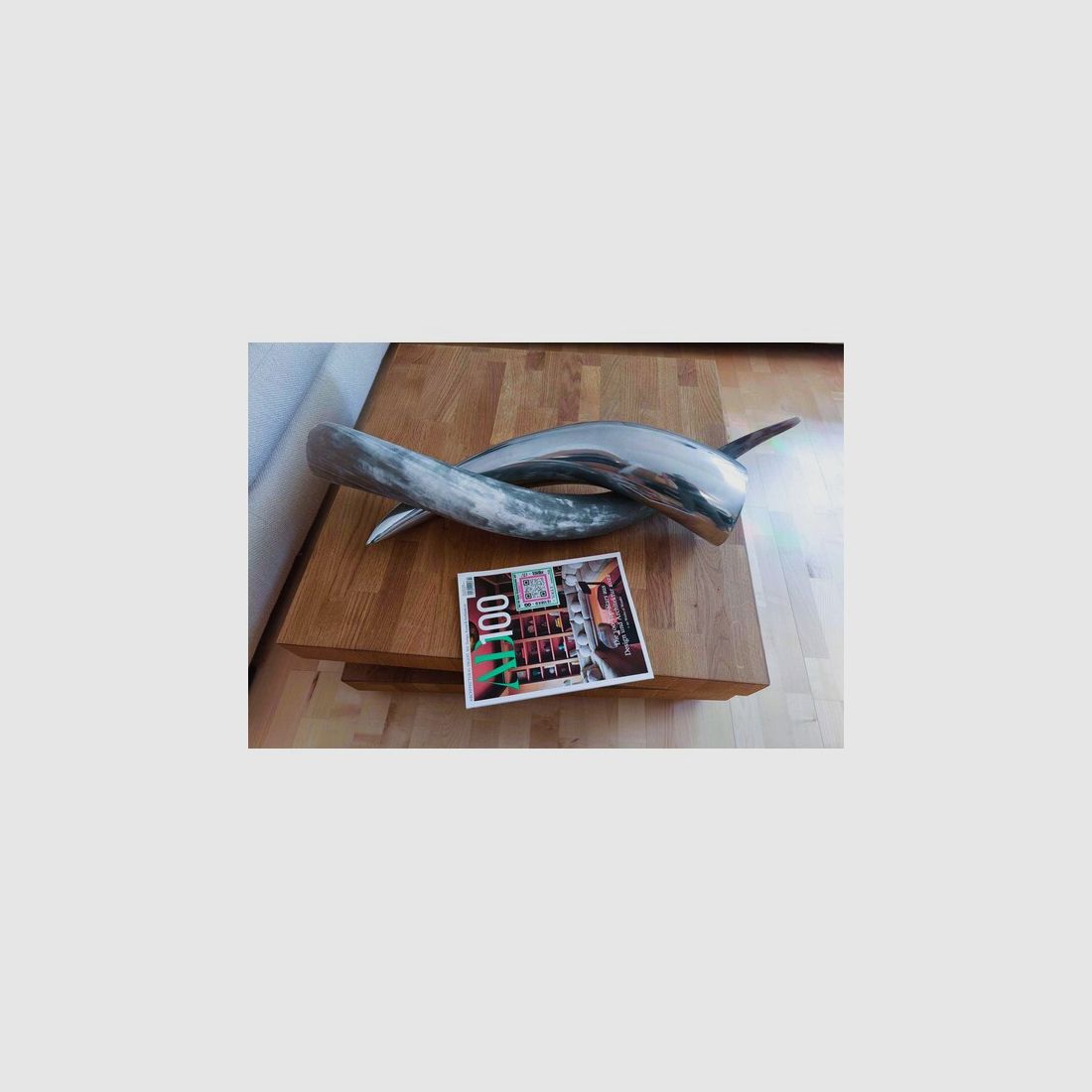 Luxury Interior XXL Dekohorn Set Metall Echthorn Watussi-Rind