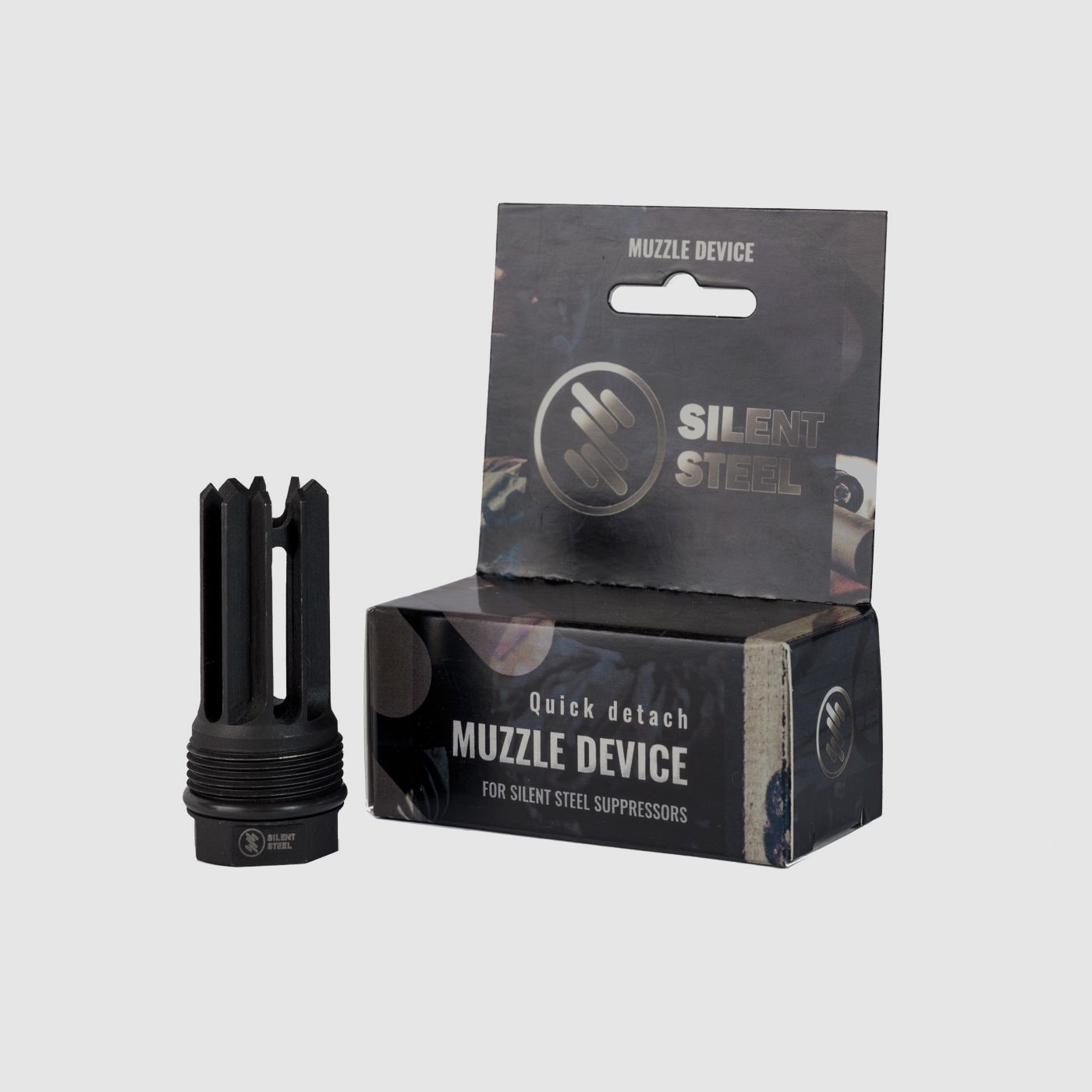 SILENT STEEL 5-PRONG QD Flash Hider M14x1LH, image 2 of 2