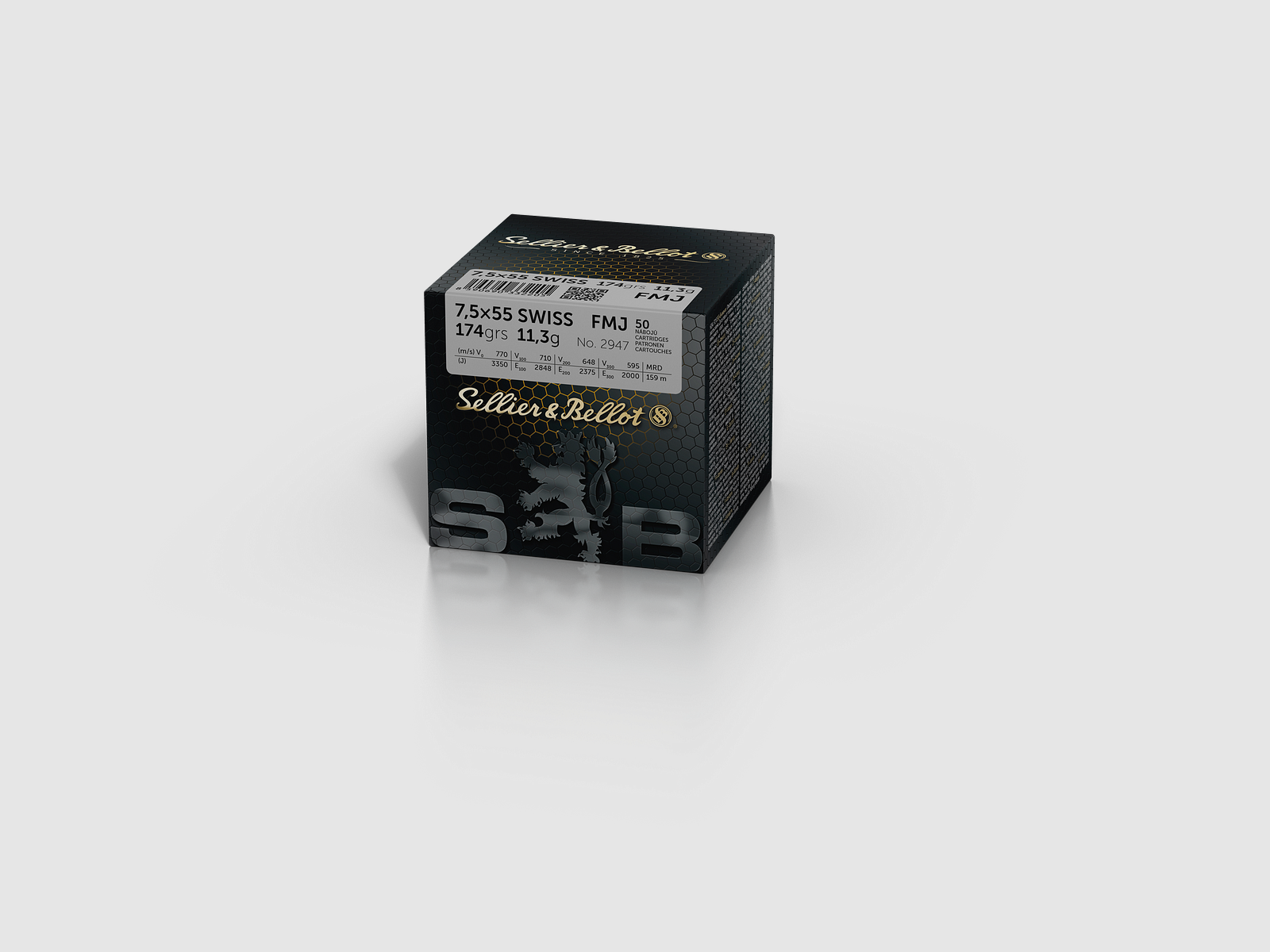S&B 7,5×55 Swiss FMJ 11,3g – 50er Schütt