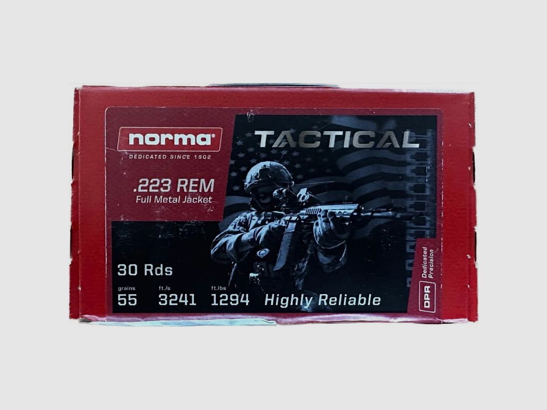 Amunicja Norma .223Rem. FMJ Tactical, 3,6g/55gr