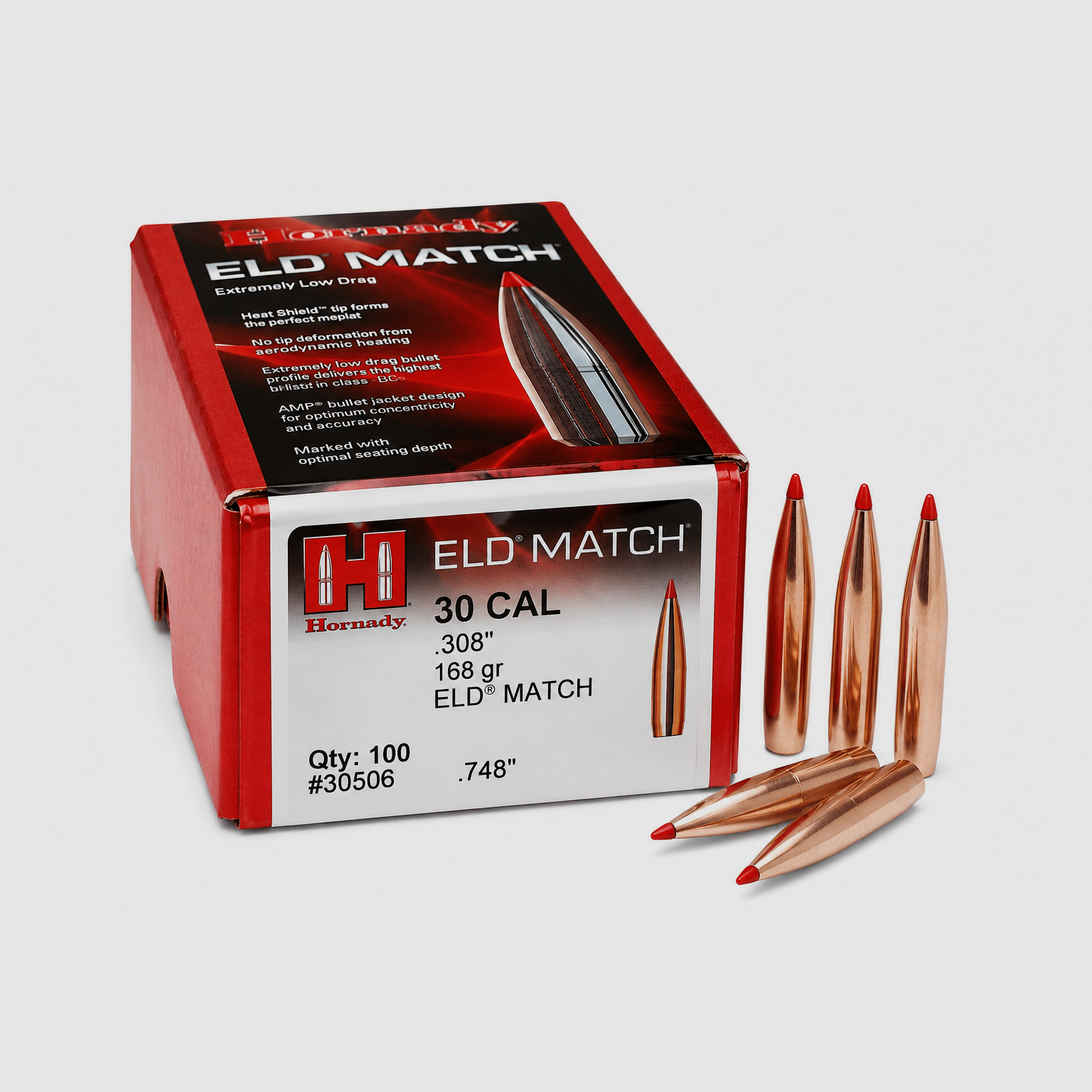 Hornady Geschoss .30 Cal. – ELD-Match 168grs. – 100 Stk.