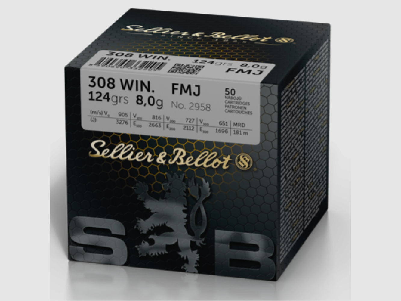308 Winchester S&B FMJ 124gr VE50