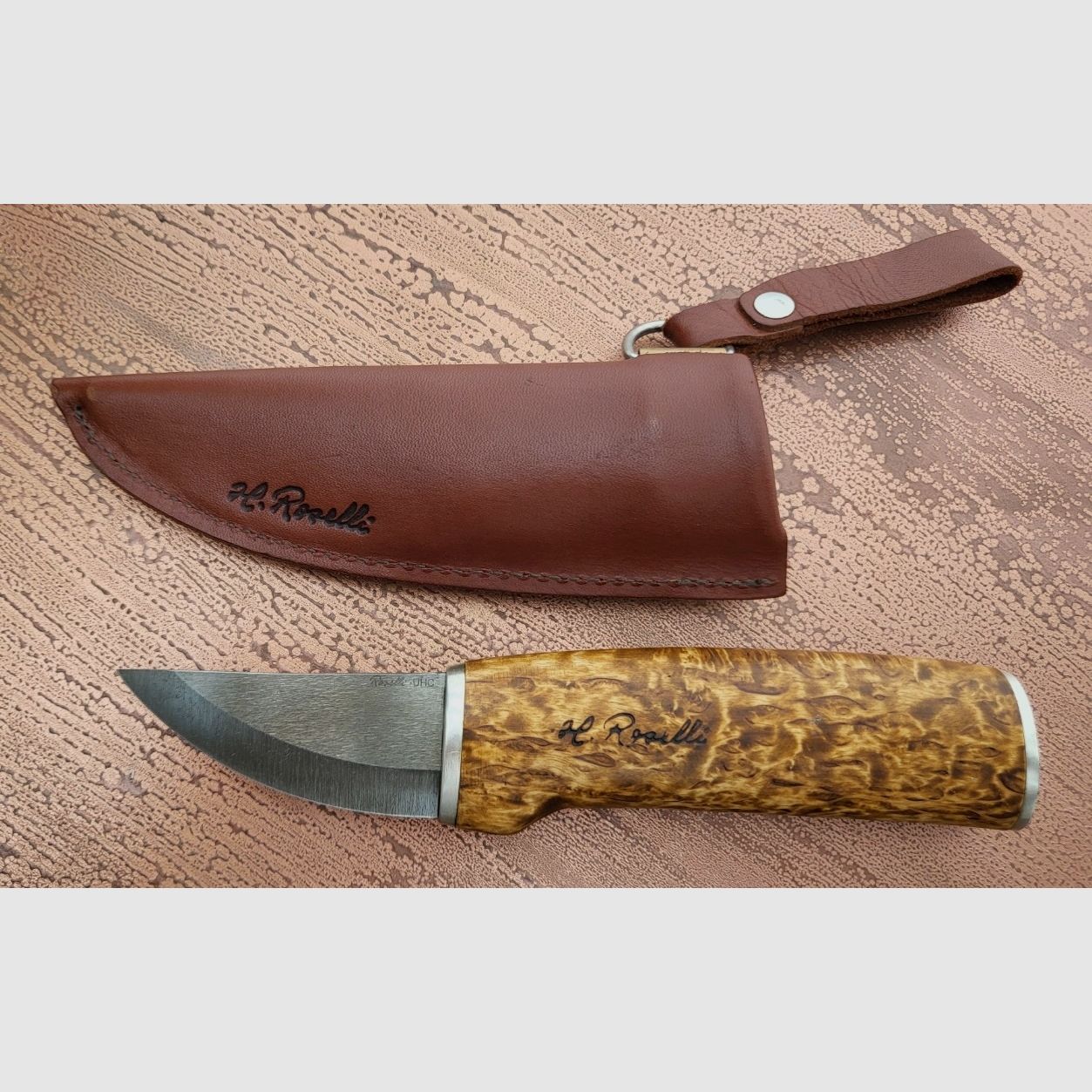Roselli Grandfather Knife, Wootz Klinge, Silber Ferullen